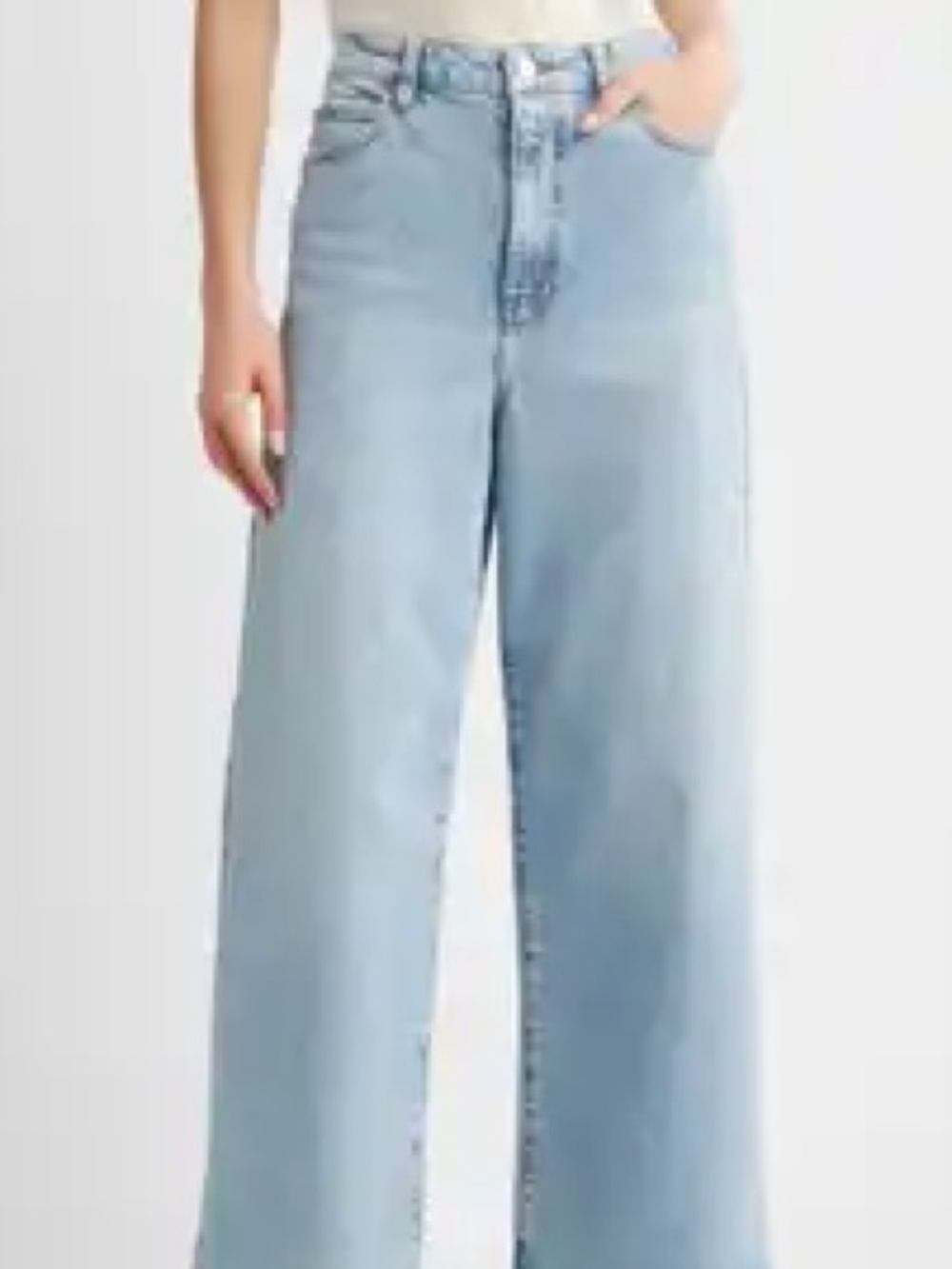 Logan Featherweight Rag & Bone Denim Pants Light Blue Denim Wash Wide Leg Jeans